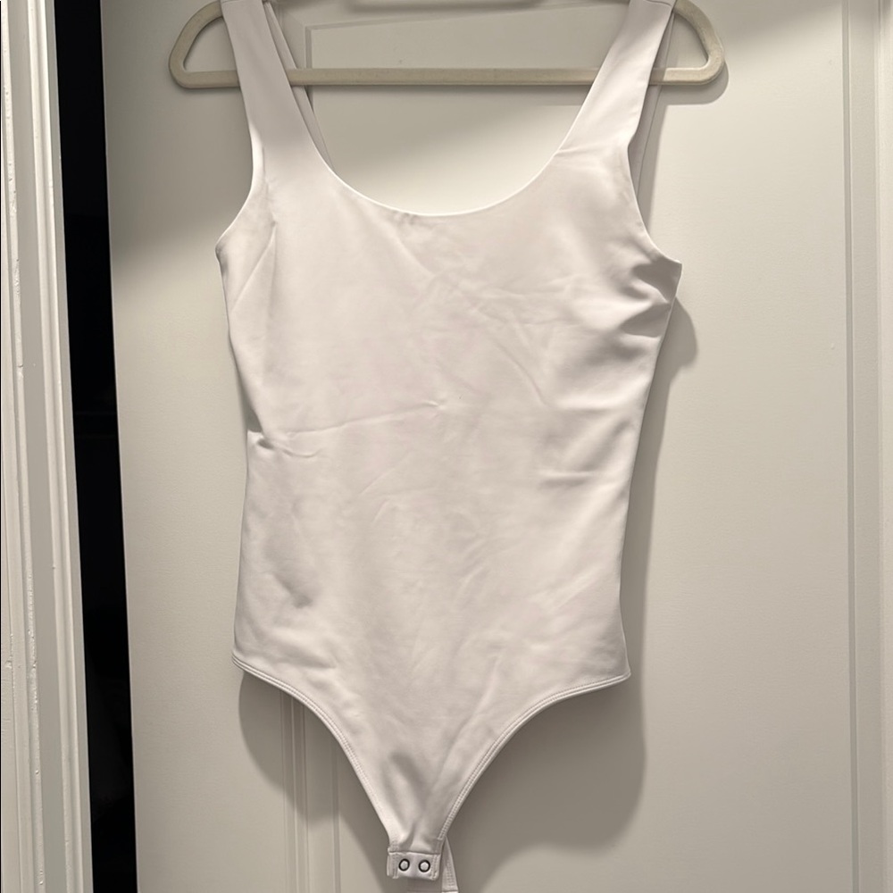Express White Scoop Neck Bodysuit